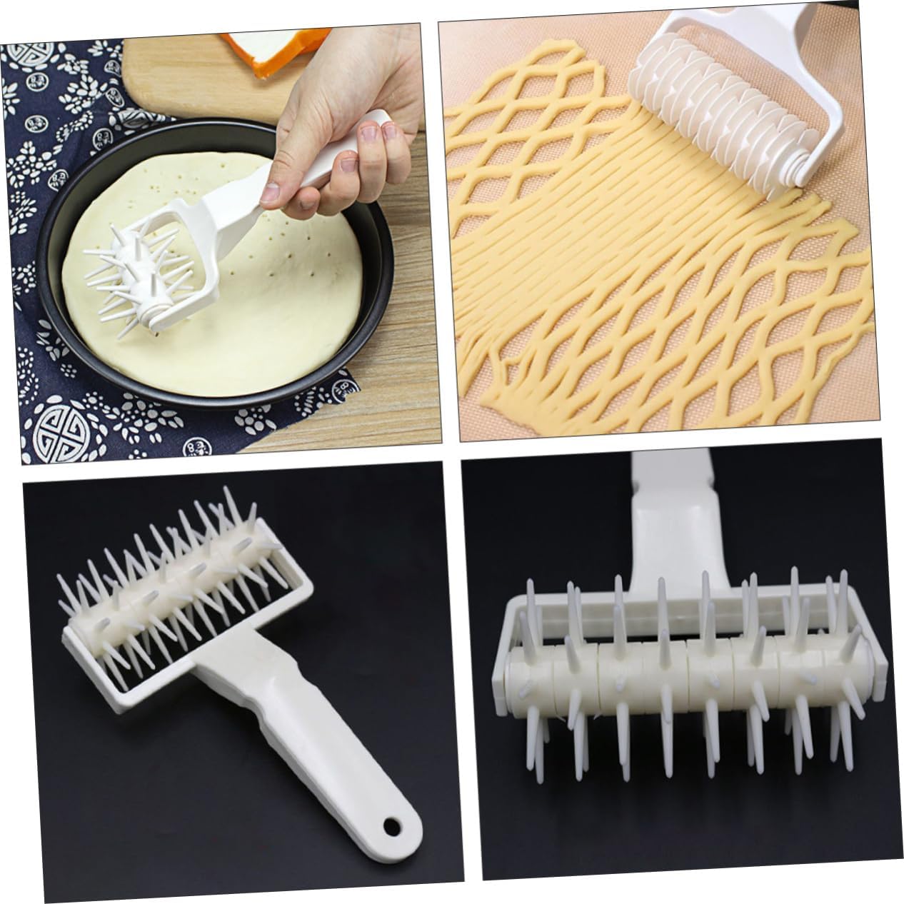 BESTOYARD 4pcs Pizza Maker Roller Cutter Tool Pizza Needle Roller Pastry Docker for Cooking and Baking Easy to Use and Clean