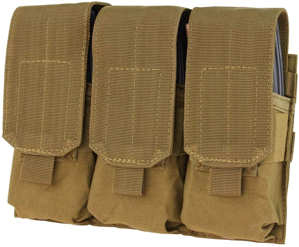 GVN Tactical Triple Mag Pouch, PALS MOLLE AR M4 5.56/.223 Triple Magazine Pouch Mag Holder Tactical