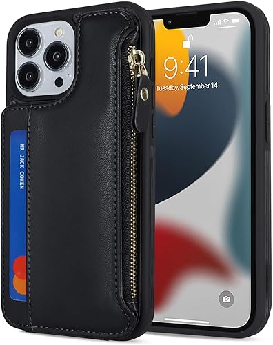 Miniatura 8 de Lipvina Magsafe - Funda para iPhone 12 Pro Max  13 Pro Max con tarjetero y funda de piel con bloqueo RFID, cierre a presión, regalo para iPhone 12