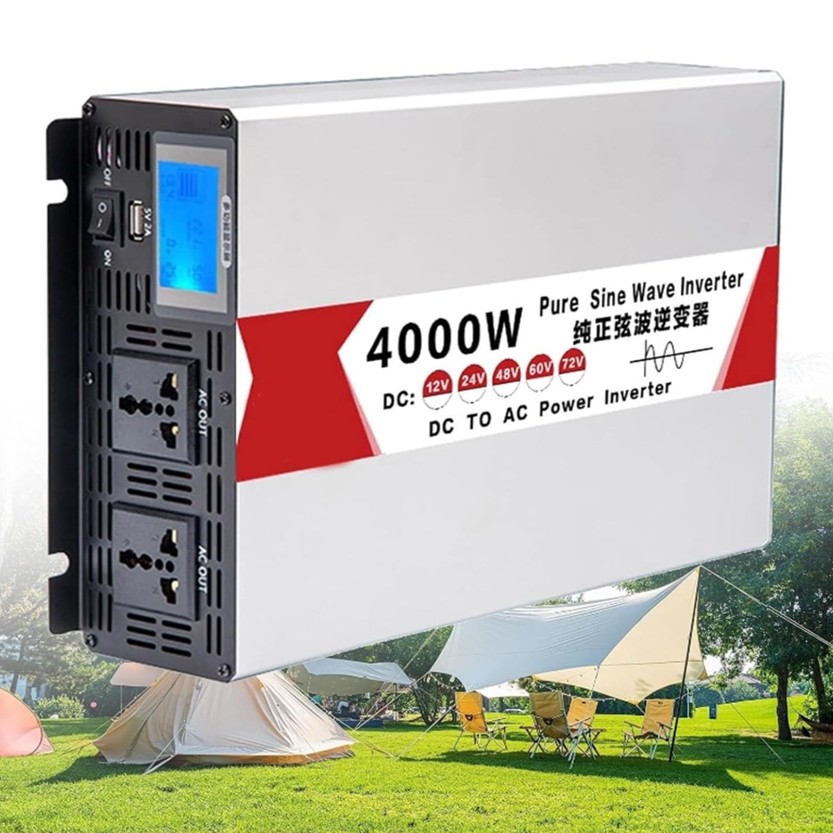 Onduleur de voiture 2000W convertisseur de tension 12V 220V contre les pannes