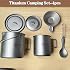 750ml/420ml Ultralight Titanium Pot Coffee Tea Mug Combo With Lid Spork,Tea Infuser, Nestable Camping Set With Foldable Handle For Backpacking, Hiking Mountaineering