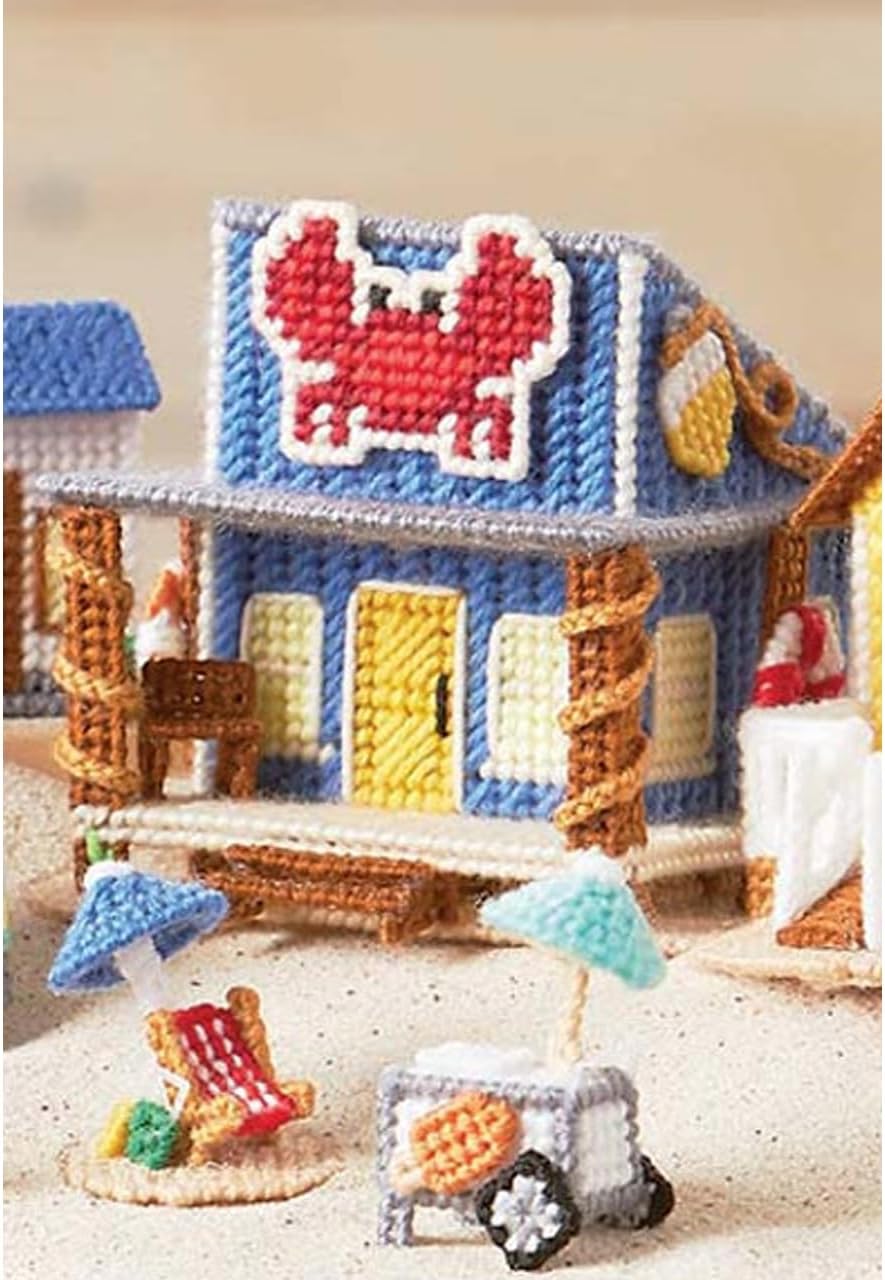 Herrschners Beach Life Village Plastic Canvas Kit
