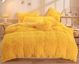 4pc Fluffy Plush Shaggy Duvet Cover Faux Fur Fluffy Comforter Bed Sets,Ultra Soft Warm and Durable Bedding Sets (Color : G, Size : 220 * 240cm)