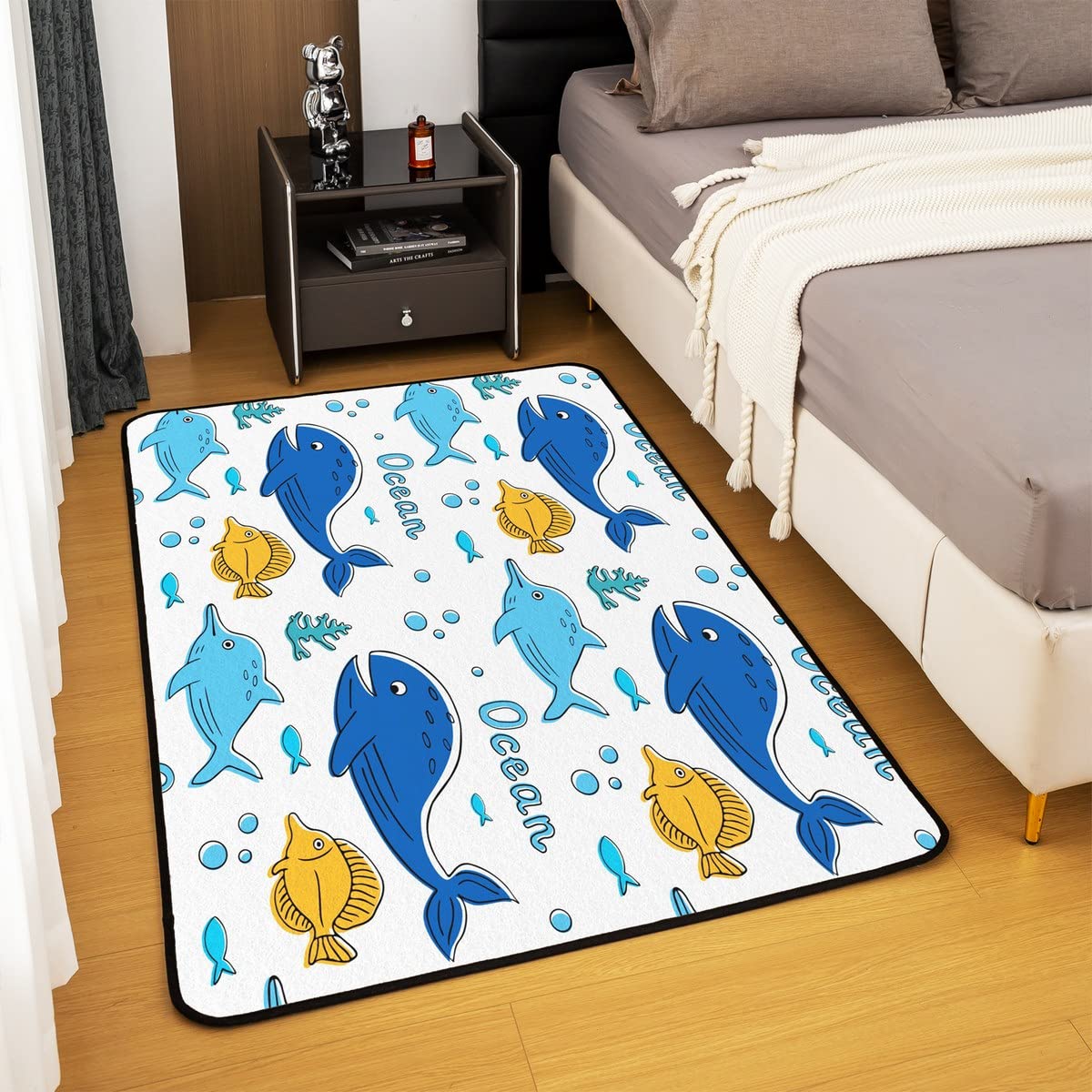 Nursery Rug Low Pile Indoor Rug For Living Room 4x5 Whale Rug - Cute  Cartoon Sea Animal Area Rug For Kids Nursery & Living Room Cartoon Animal  Rug Why Is The Carpet