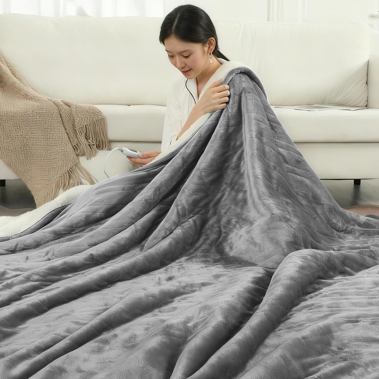 【3/31まで 15％OFF】【触れた瞬間に分かる、上質な温もり体験】COZYTY 電気毛布 掛け敷き両用 6段階温度調節 3分急速発熱  4,989円 → 4,193円（税込）