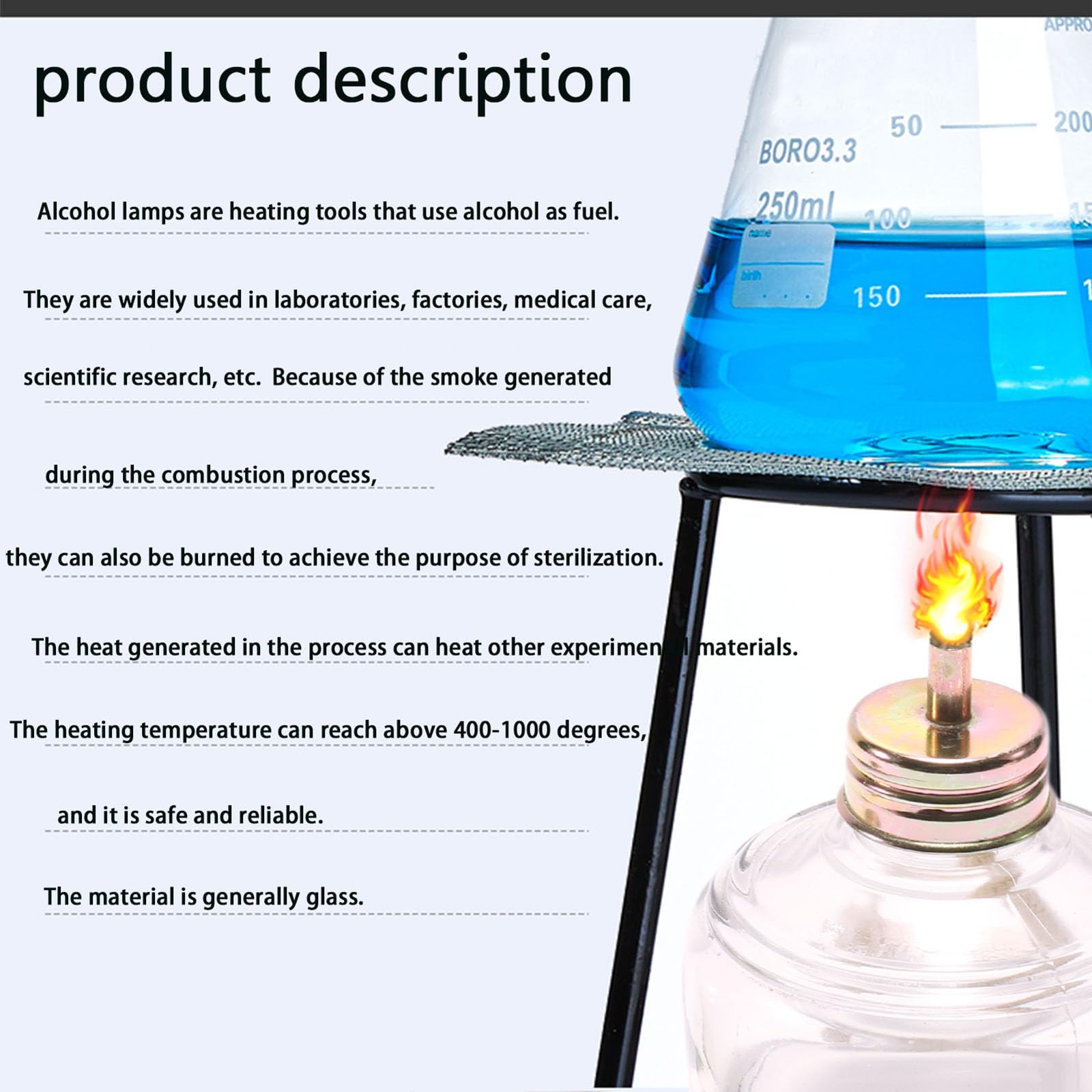 Glass Alcohol Burner Lamp - Science Experiment Kit -2