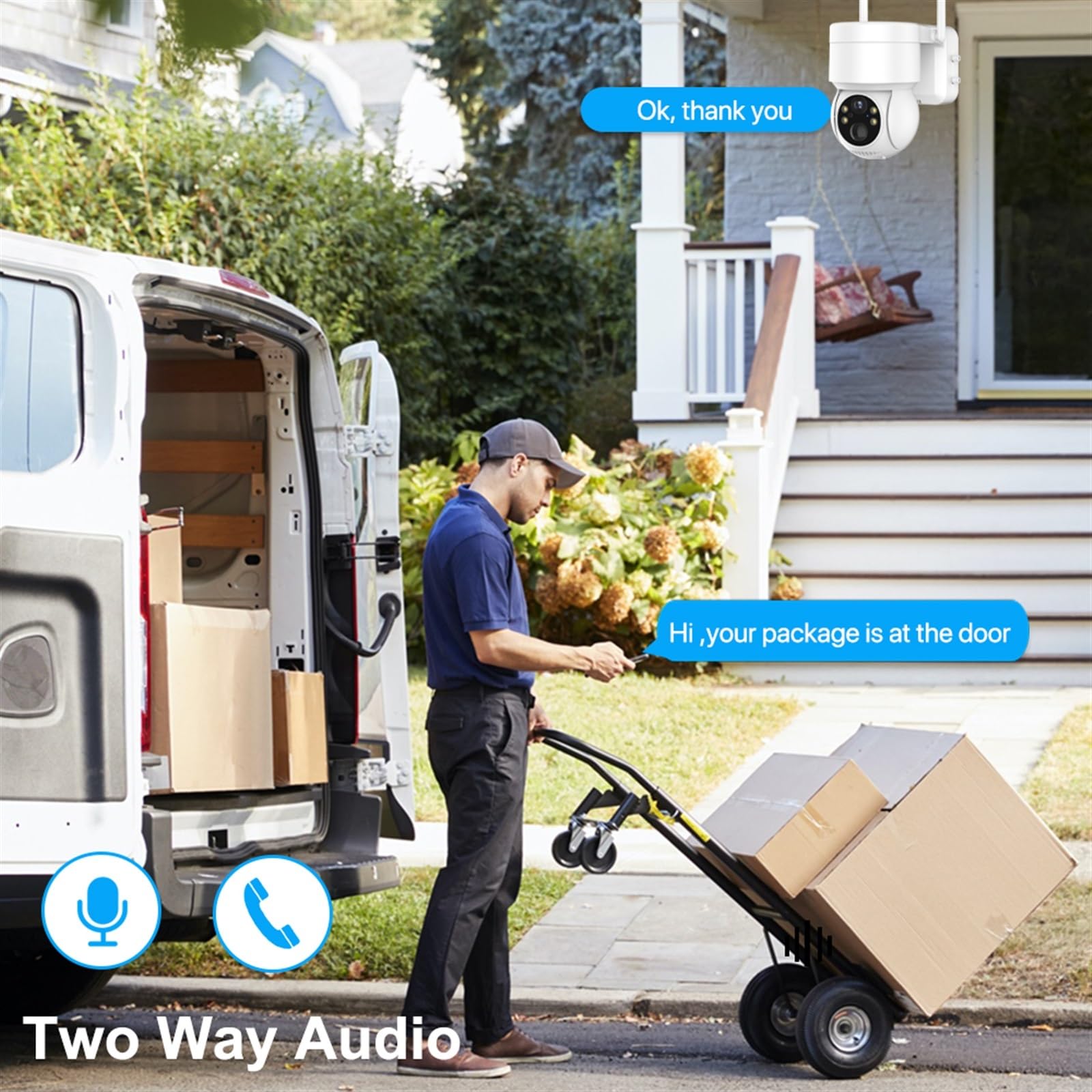 Telecamera WiFi Esterno, Telecamera PTZ Telecamera IP Solare Wireless Esterna 4MP HD Telecamera di videosorveglianza con Batteria incorporata Standby prolungato,Sicurezza, Antifurto(64G)
