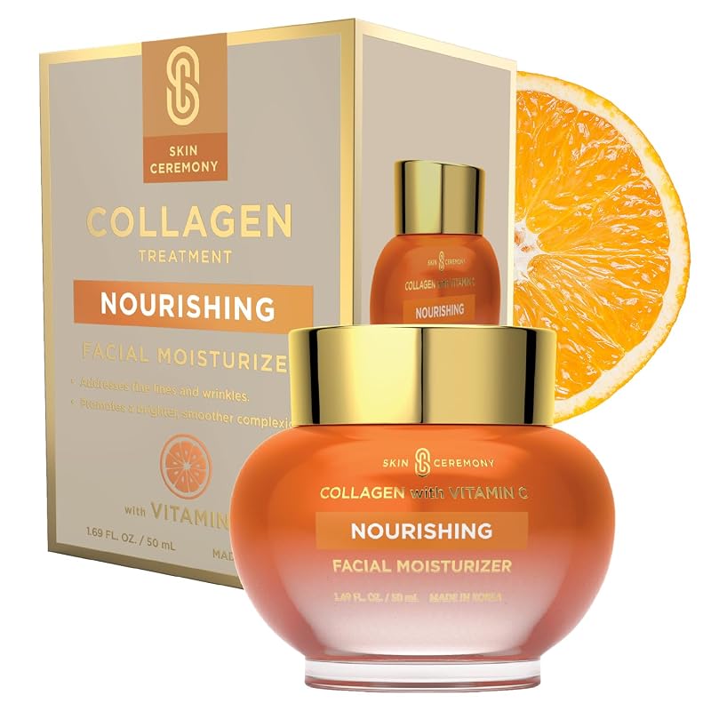 Hidratante facial com colágeno e vitamina C Skin Ceremony, 50 mL