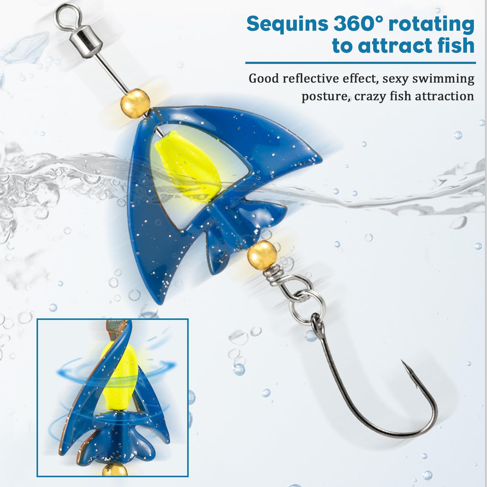 Libra Lures - Esca per trote, doppio spot, con luce UV, autoilluminante, 35 g, 5 cm, twister, trota, spot, set di esche di alta qualità