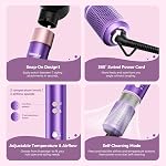Vincofy 7 in 1 Blow Dryer Brush Set - Hot Air Styler for Fast Drying, Curling, Straightening & Volumizing – Ionic Hair Dryer Brush with 1500W Power - No Heat Damage for All Hair Types-Purple