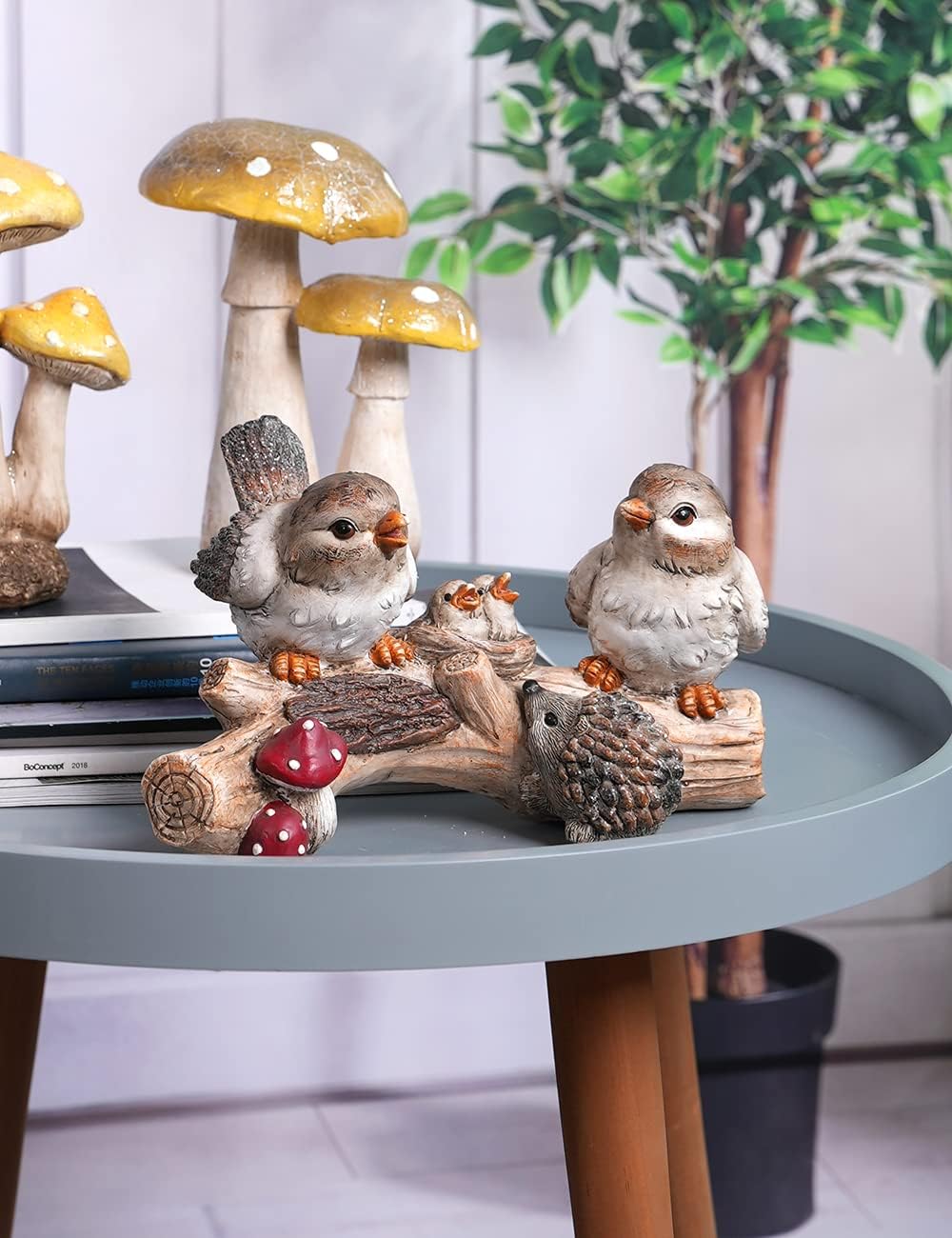 HAUCOZE Christmas Decoration Bird Statue Figurine Modern Sculpture Home Gifts Polyresin 9.4 inch