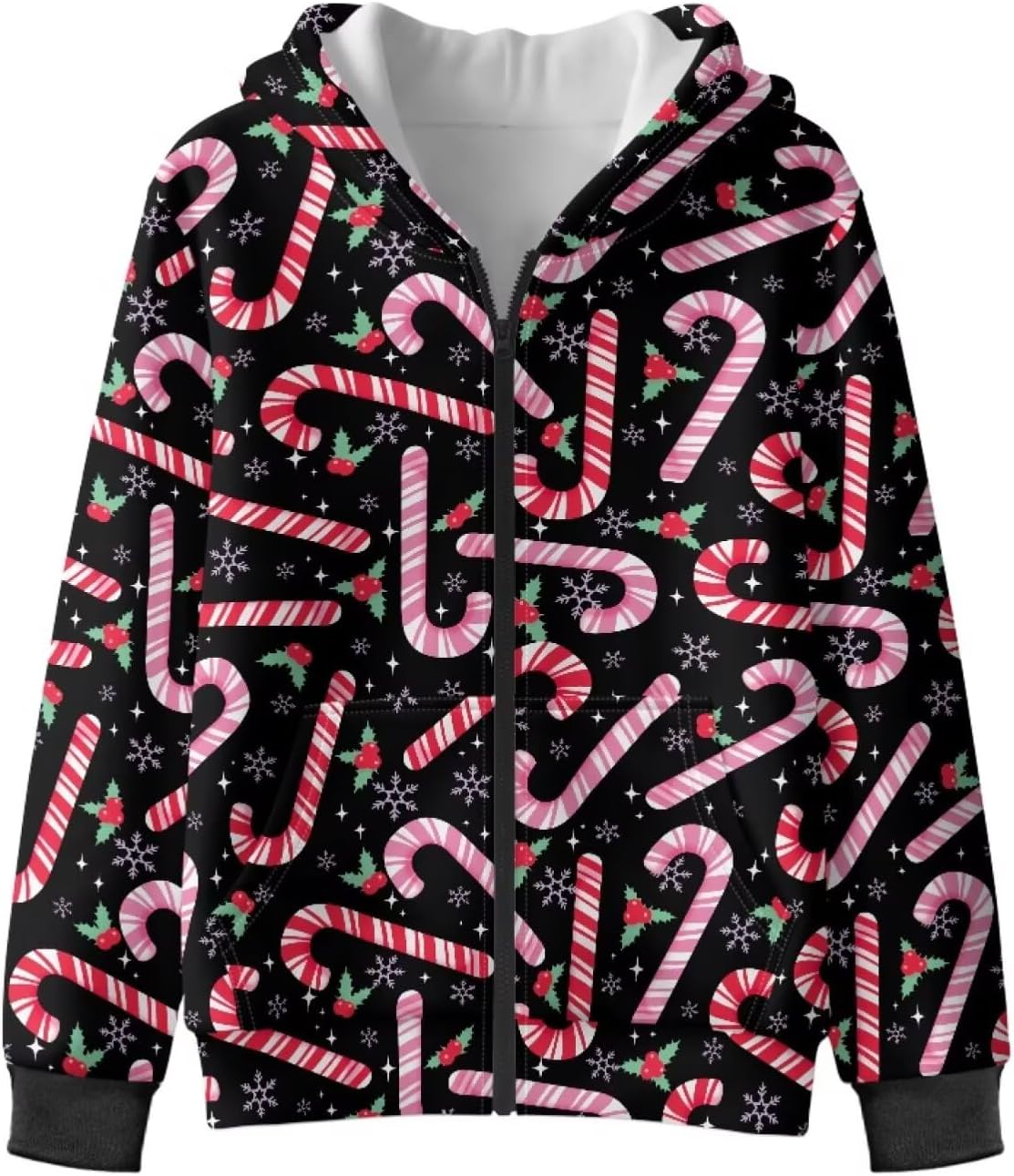 Christmas Sweatshirt Kids Zip Up Hoodies for Boys Girls Hooded Sweatshirt Size 6-16 Years