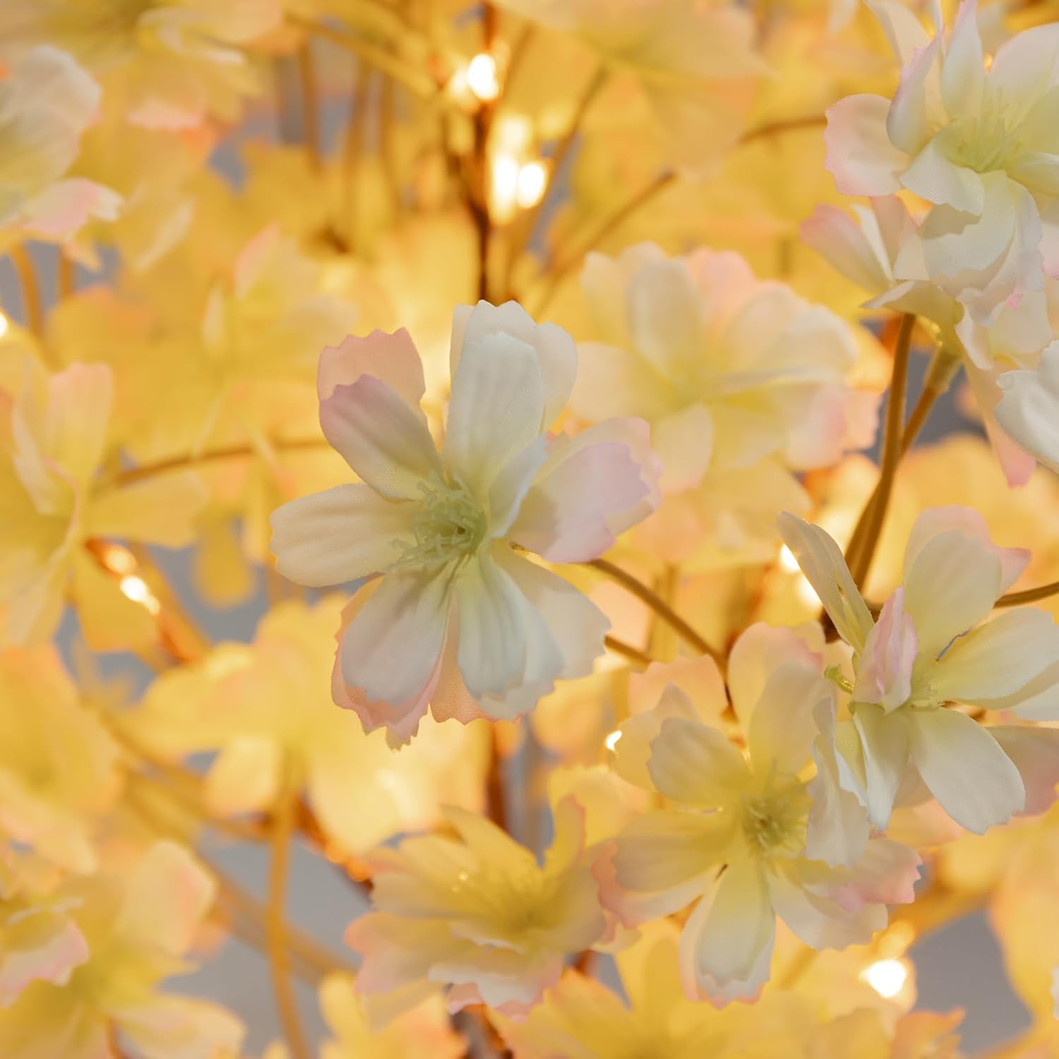 Lighted Cherry Blossom Tree Artificial, 19Inch Faux Bonsai Tree Japanese Decor, Battery Operated Floral Desktop Tree for Indoor Home Spring Summer Easter,Pink