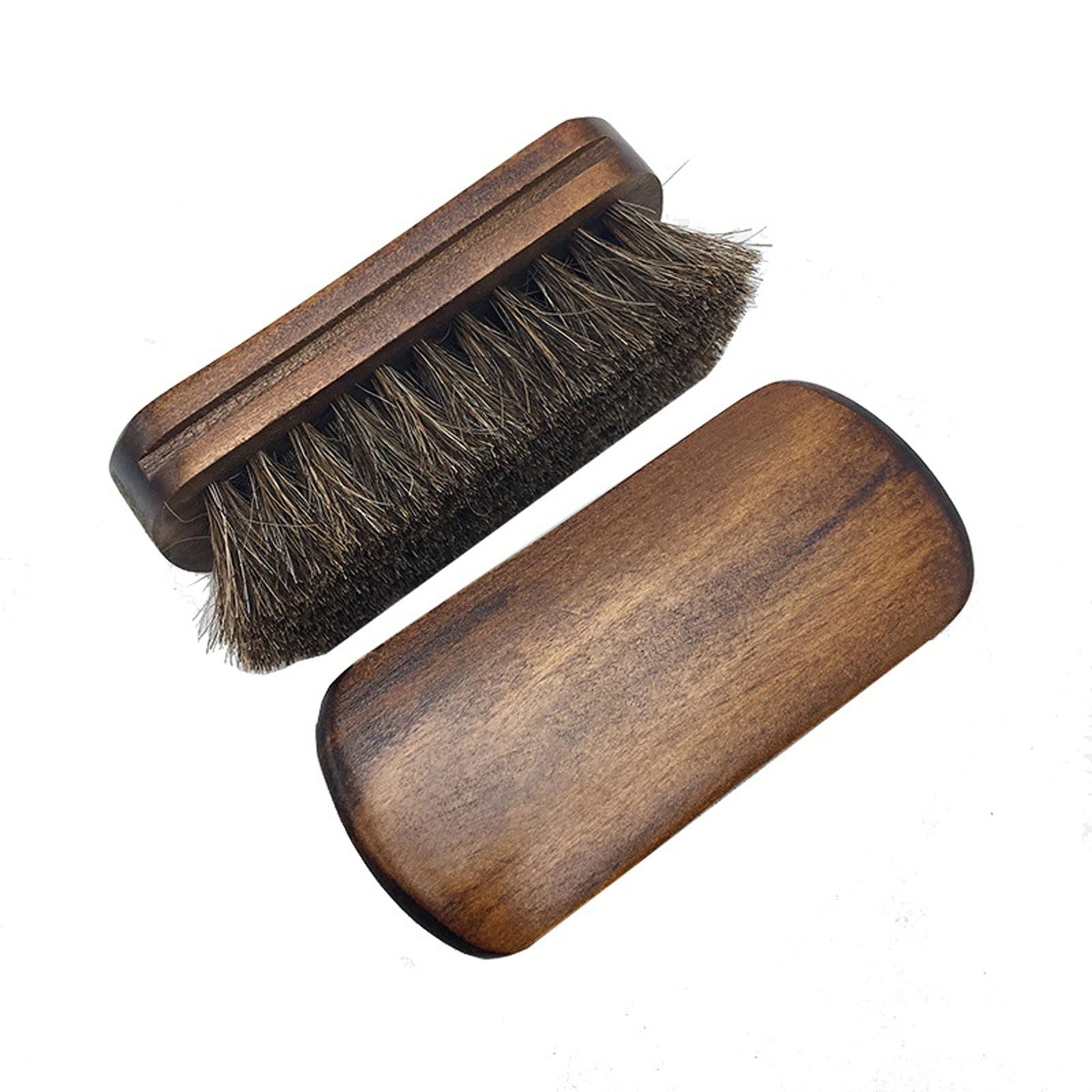 QUNINE Limpiador de Zapatos de Pelo de Caballo, Cepillo de Poni, Herramientas de Pulido, Accesorio, Cuidado Negro, Botas de Fieltro, Crema, ayudante para el hogar