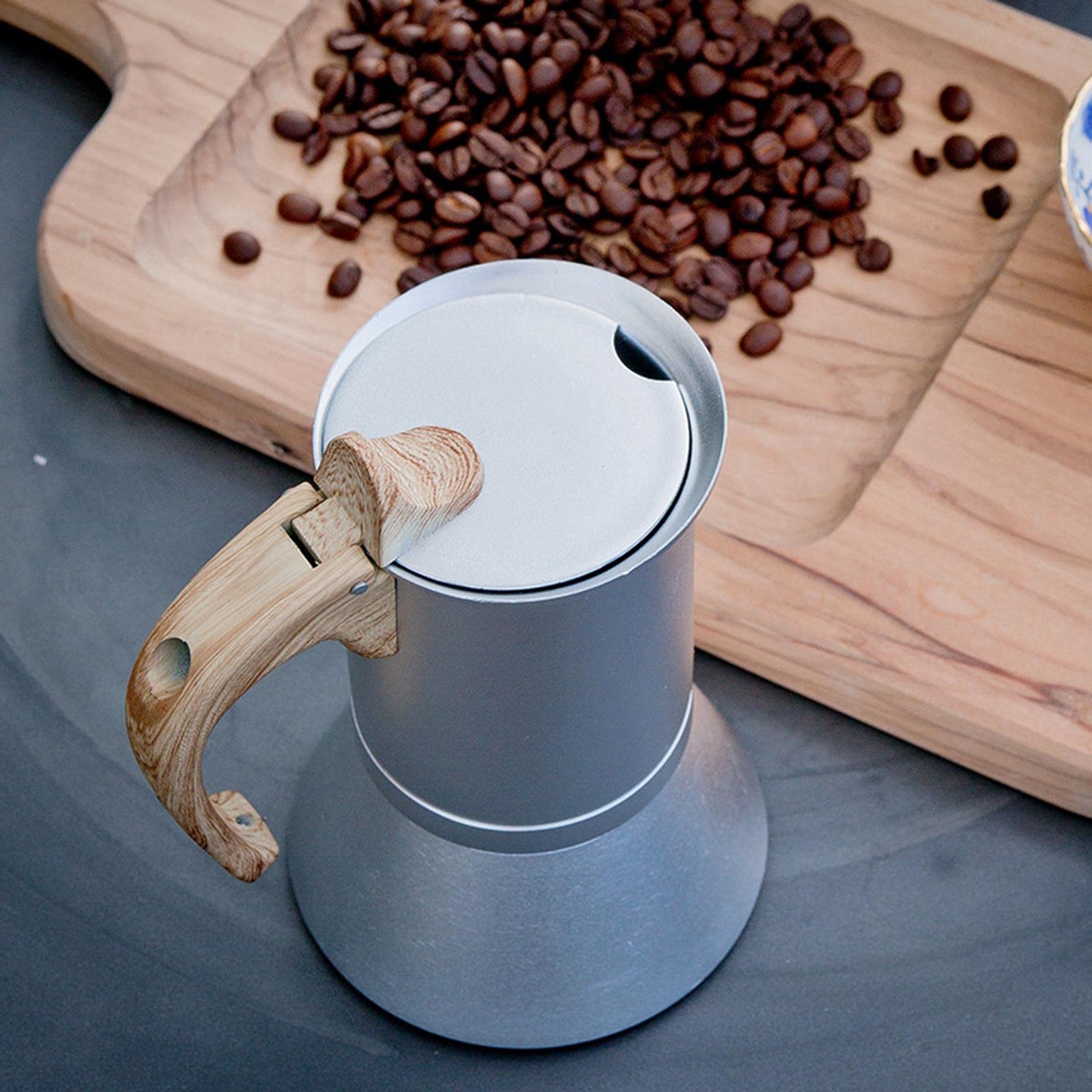 Caffettiera in Alluminio per Uso Alimentare 150 ml 3 Tazze Caffettiera Espresso Caffettiera Moka Fornello a induzione Riscaldamento per L'Ufficio Domestico