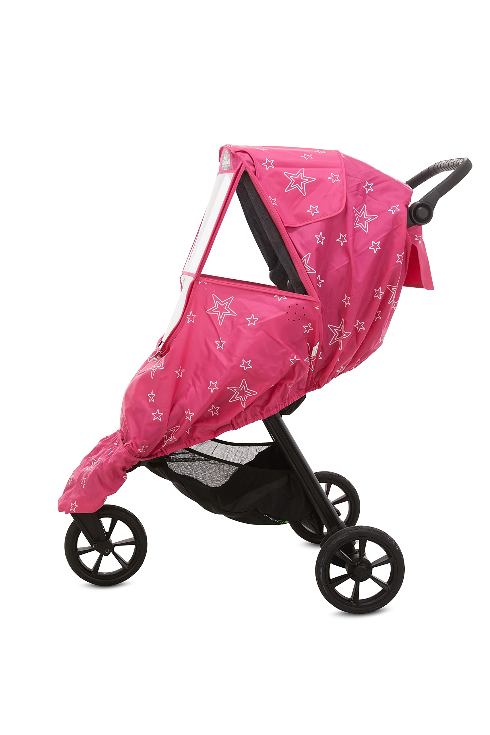First Essentials Funda para cochecito de lluvia universal, para viaje de bebé, resistente al viento, impermeable, protege del polvo, la nieve (rosa)