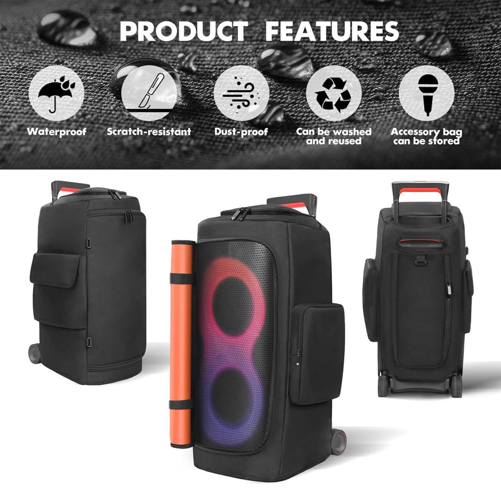 Custodia da viaggio compatibile con altoparlanti portatili JBL PARTYBOX 310/320, altoparlante per feste all'aperto, custodia protettiva con tasche per microfono, caricabatterie, cavo e