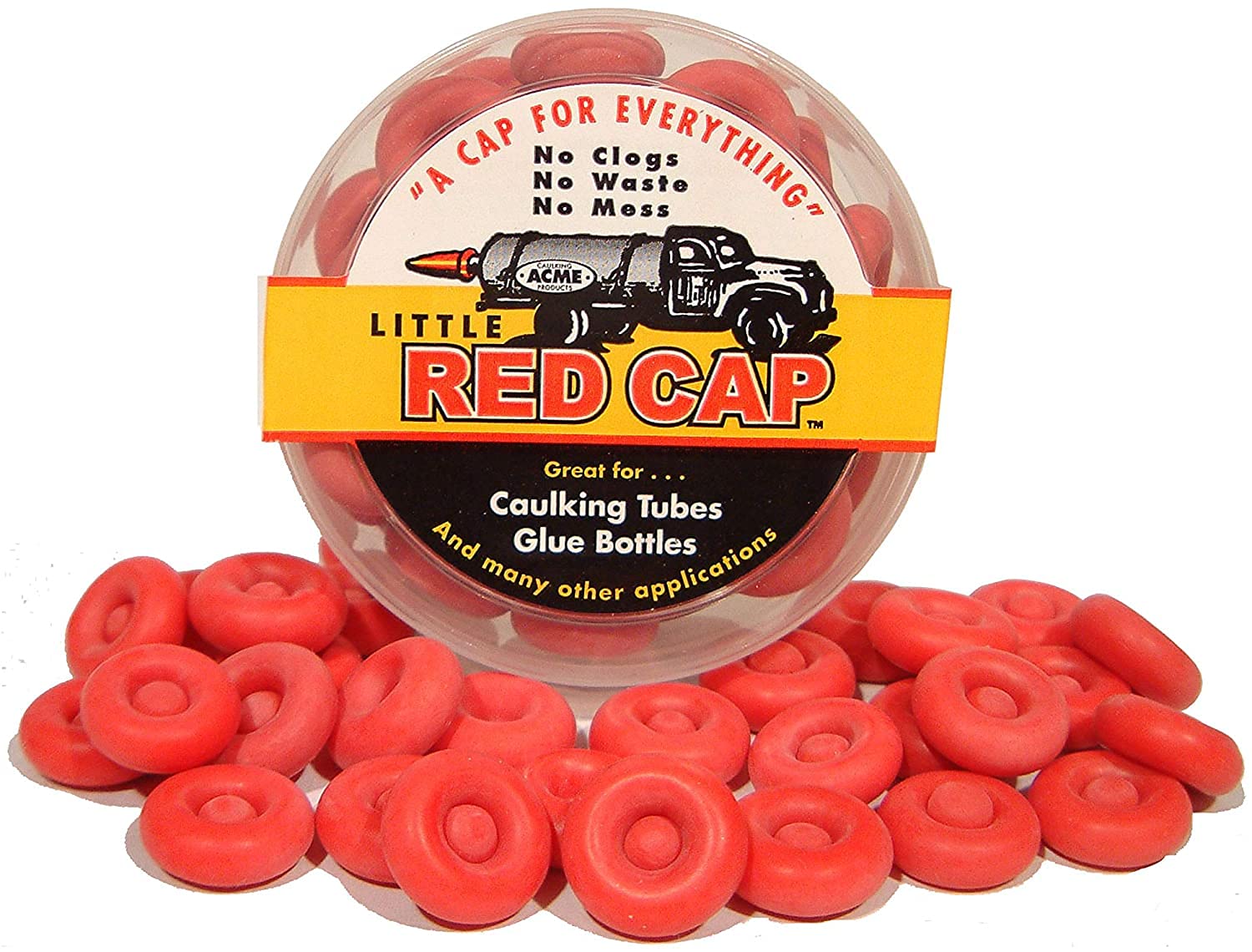 Little Red Cap Contractor Pack Caulk Saving Cap, Red (Pack of 35) (LRC.50) : Home & Kitchen