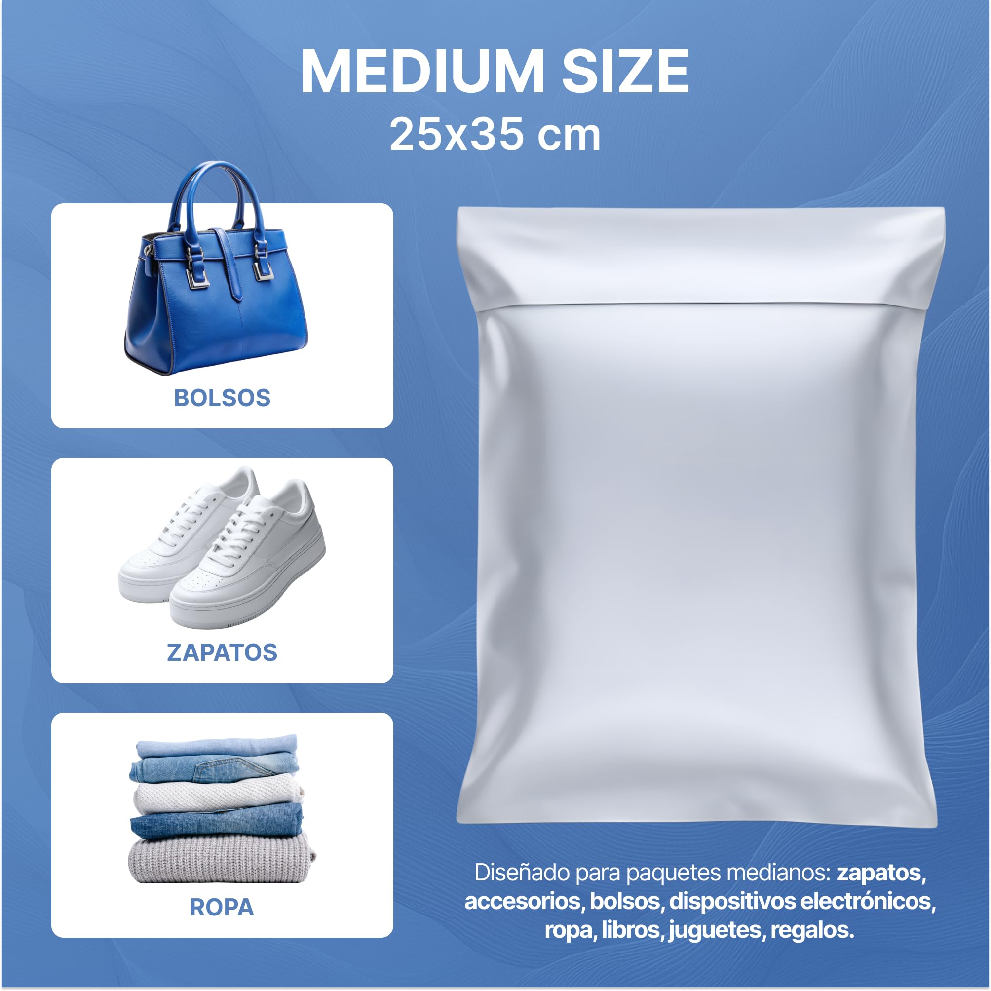 Pack de 30 bolsas para envíos 10S, 10M, 10L | Sobres de envío para ropa | Embalaje para paquetes Vinted, Wallapop y más | Bolsas resistentes para mensajería