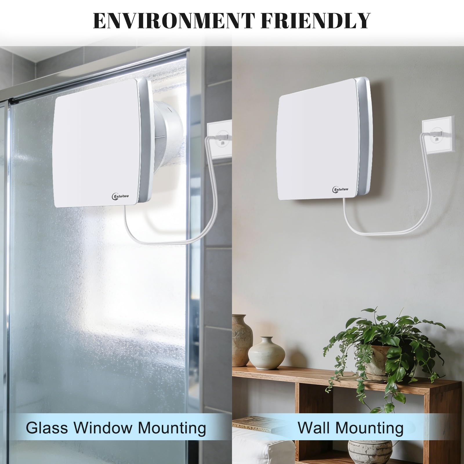 Ventilador extractor de baño de 15,24 cm, montaje en pared, plug-and-play, 141 CFM, IPX4, 35 dB de bajo ruido, 18 W, 15,24 K, ventilación para cocina, garaje