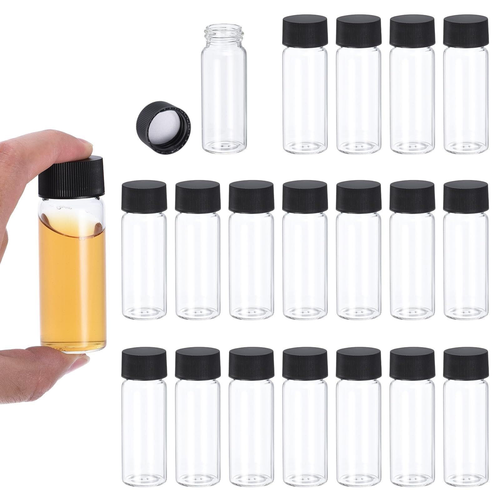 2ml Borosilikatglas-Fläschchen, 100er Pack Dichte Probenflaschen mit Schraubverschluss für Labor und Haushalt(30ml)