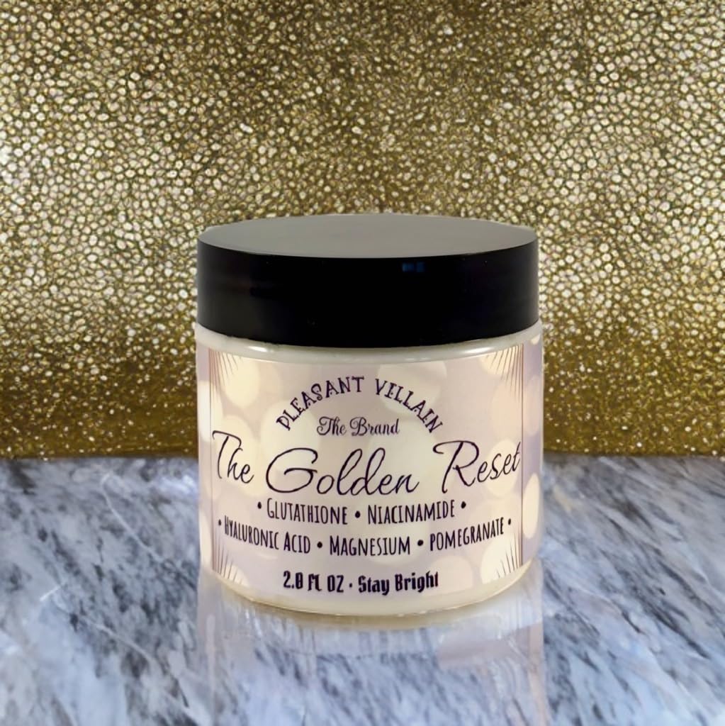 The Golden Reset Face Cream with Glutathione, Niacinamide, Hyaluronic Acid, Magnesium and Pomegranate, 2 oz