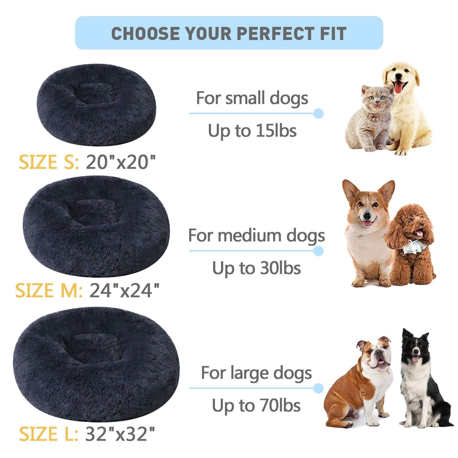 BinetGo Selbstwärmendes Hundebett/Katzenbett - 45,7x45,7x14 Cm, Wasserdicht, Maschinenwaschbar, Marineblau