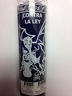 Law Stay Away (Contra La Ley) Unscented Purple Candle in Glass Silk Screen