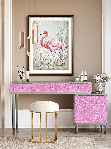 Miniatura 24 de Kitico Papel tapiz azul con purpurina para despegar y pegar, autoadhesivo, decorativo, decoración de bricolaje, 17.7 x 78.7 pulgadas