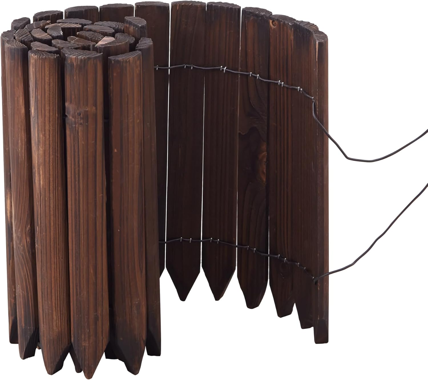 GHWIE Decorative Wood Garden Edging Border Fence 11.8" H - Rustic Yard Patio Path Flower Bed Edge, 1pc Durable Outdoor Border