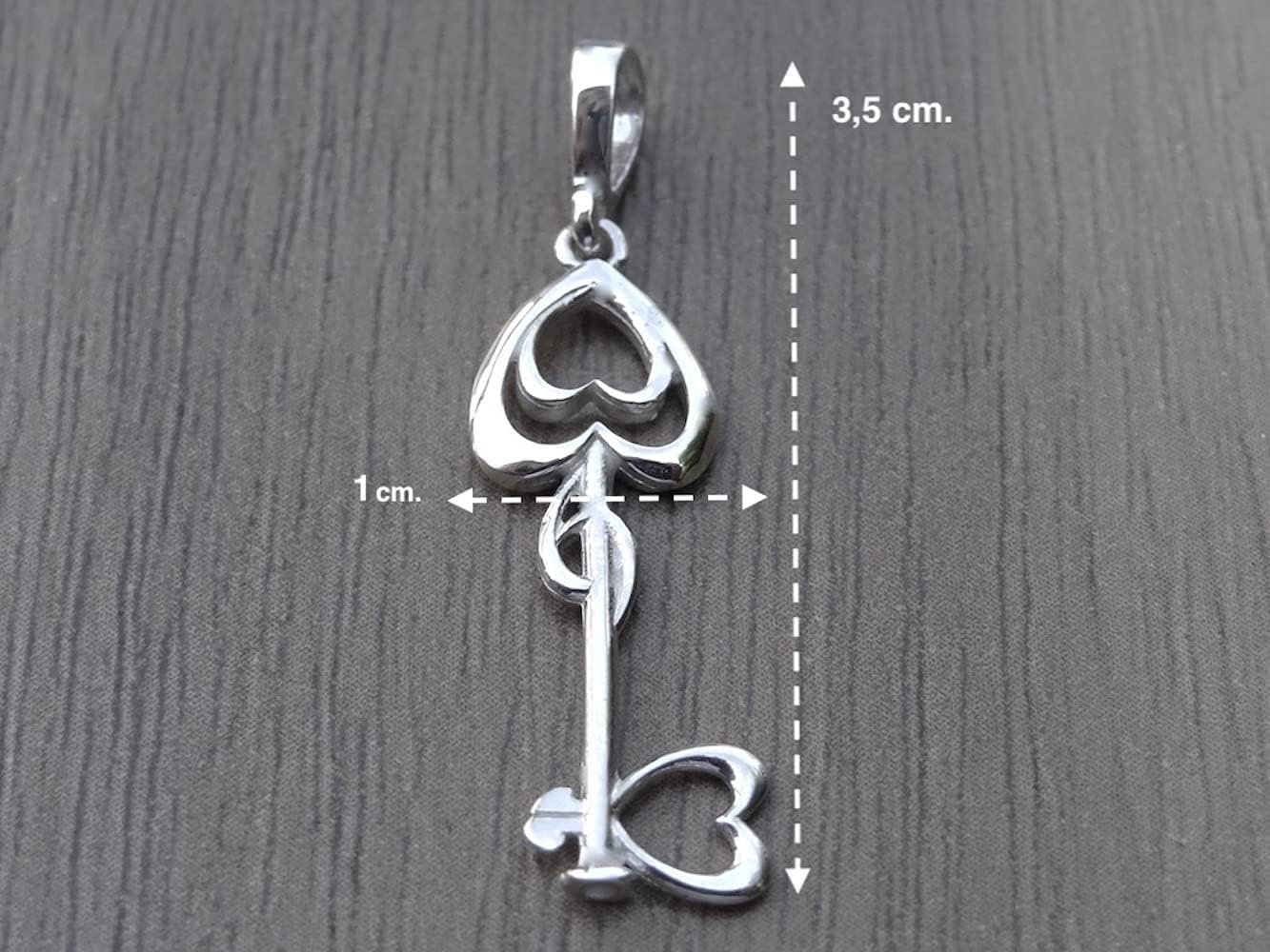 Love Heart Key Pendant Sterling Silver 925 Friendship Necklace Charm Fine Jewelry - Image 8