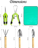Vista 6 de Josteve Plant Repotting Mat, 5Pcs Succulent Tools Mini Garden Small Gardening Tools Indoor, Pruning Shear Gardening Scissor, Hand kit for Bonsai