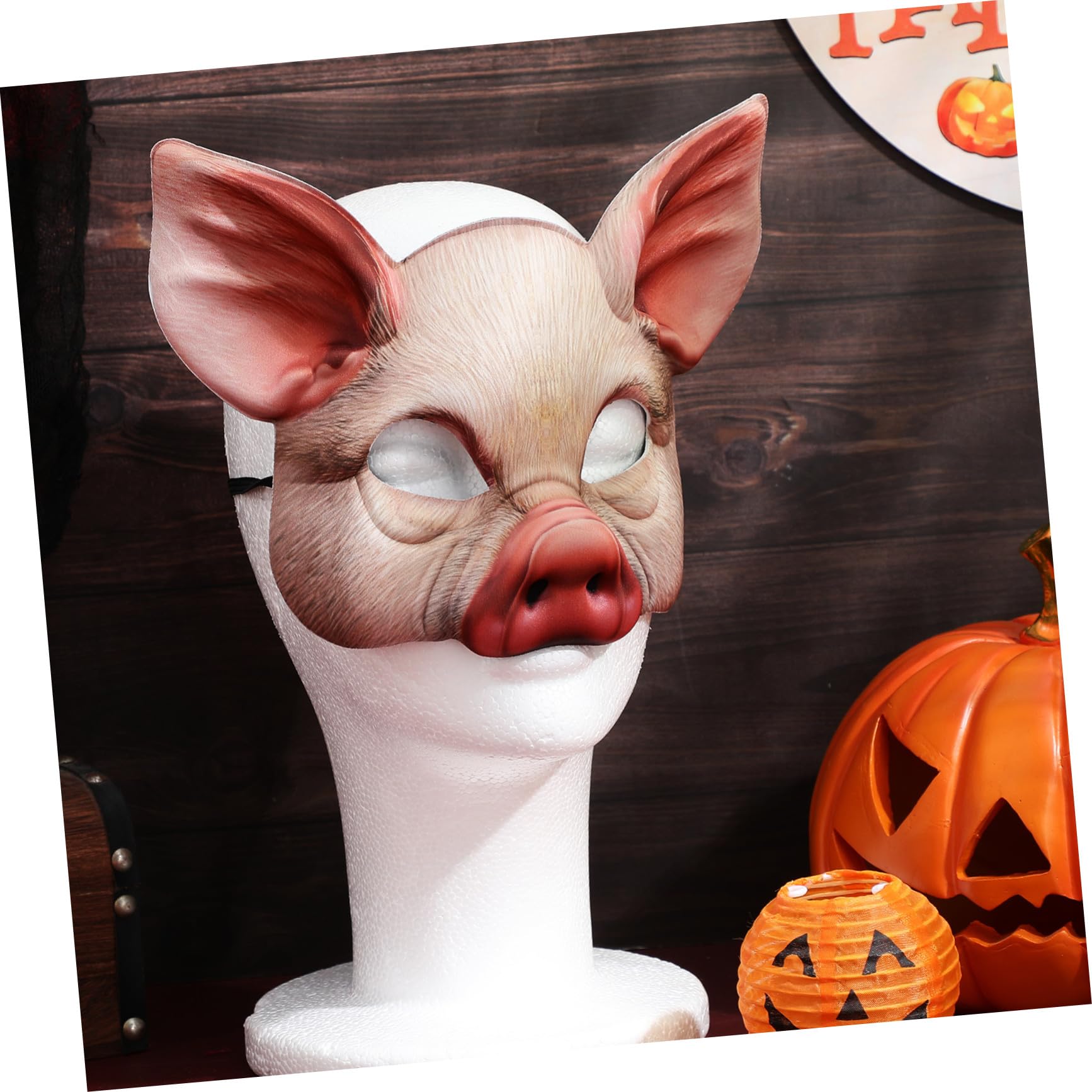 ibasenice Masque Animal Demi-visage Cochon Halloween EVA et Réaliste pour Fête Mascarade Cosplay et Photos Accessoire Unisexe pour Carnaval et Soirées