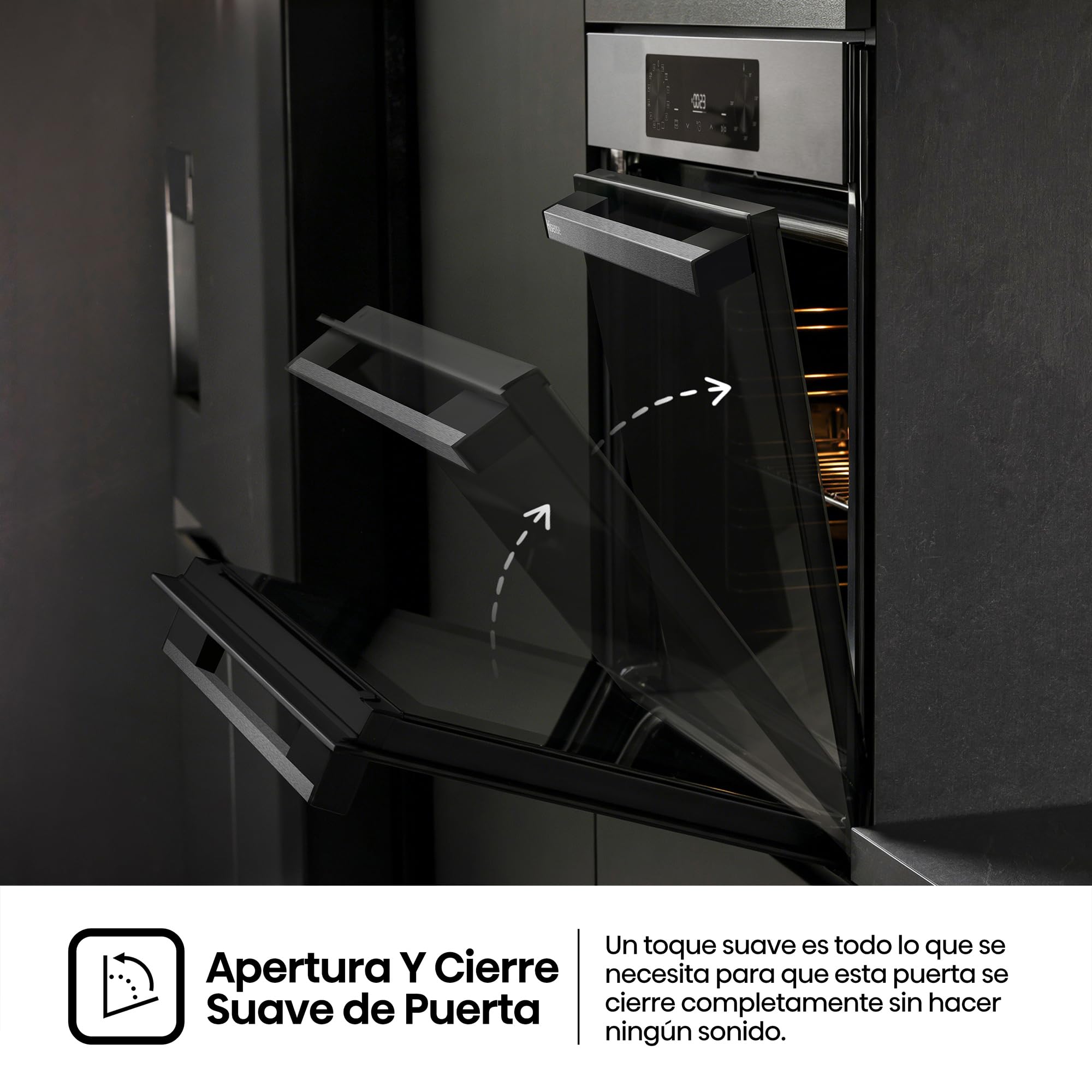 Hisense BI64216EPX - Horno Multifunción Pirolítico, Clase A++, 78L, Fondo 57cm, Guía Telescópica, Calentamiento Rápido, Apertura Y Cierre Suave de Puerta, Air Fry, Modo Pizza, Modo Congelados, Inox