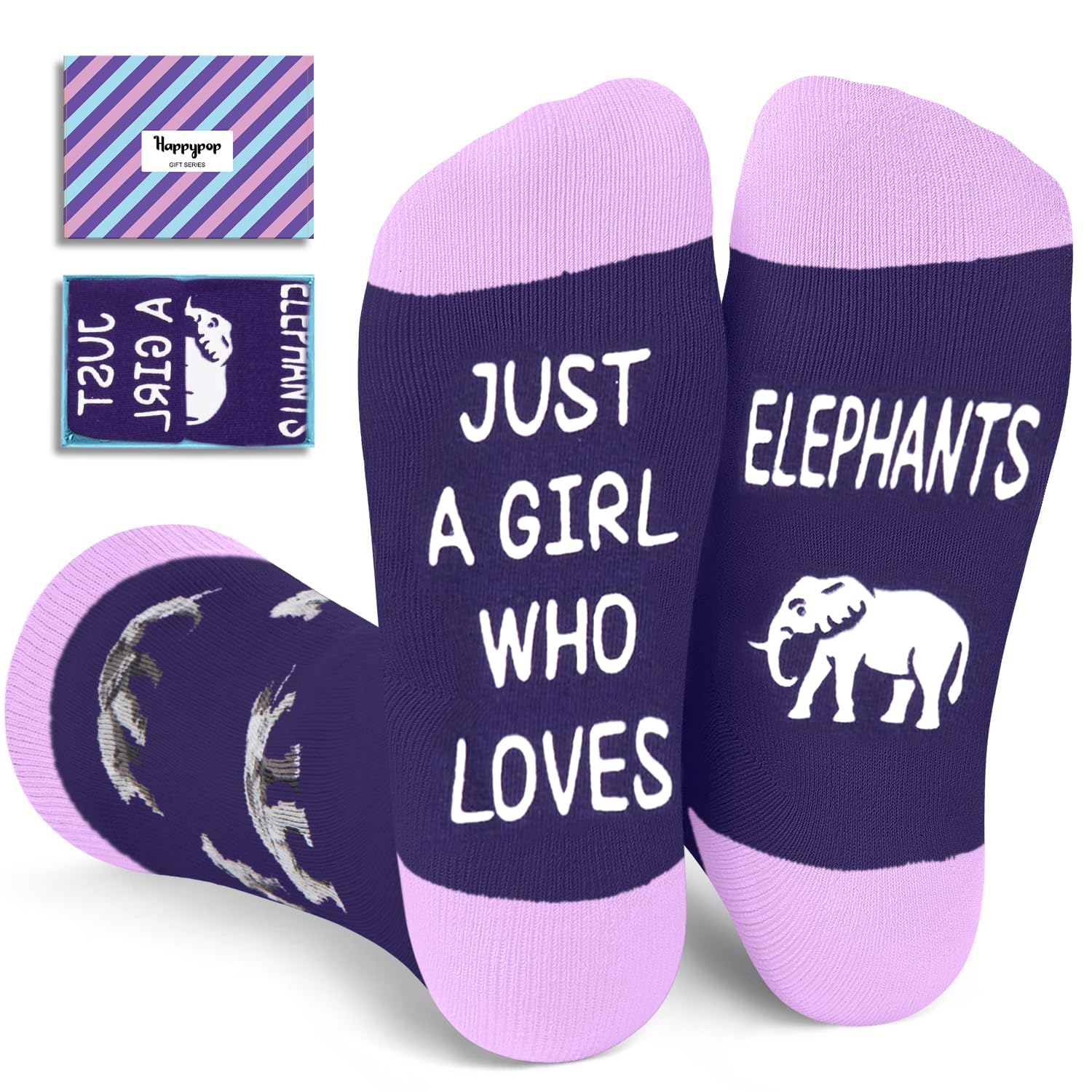 HAPPYPOP Funny Socks for Women - Cute Elephant Otter Cool Tiger Gifts for Animal Lovers