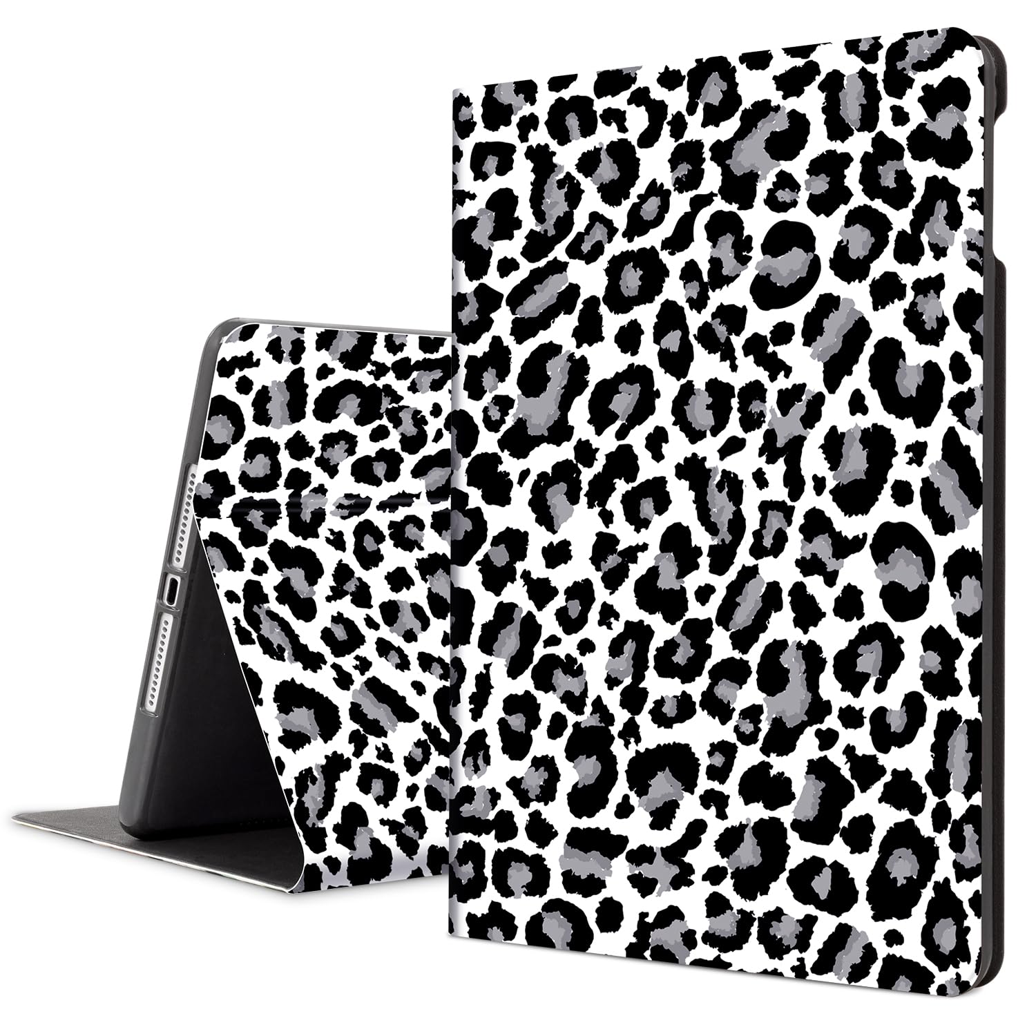 Case for iPad 6th/5th Generation 9.7 Inch (2018/2017), iPad Air 2/Air 1 Case for Girls Women, Protective iPad 6th Gen Cover Multi Viewing Stand Auto Wake/Sleep, Snowy Leopard