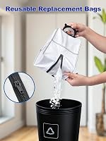 Sac de aspirator lavabil CHIKIXSON cu fermoar pentru Ecovacs Deebot X9 Pro Omni, X8 Pro Omni, T50 Omni, T50 Pro Omni, T80 Omni, T30C, 3 bucăți 5