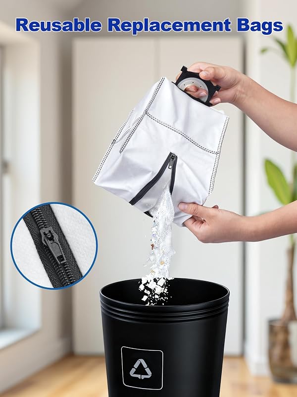 Sac de aspirator lavabil CHIKIXSON cu fermoar pentru Ecovacs Deebot X9 Pro Omni, X8 Pro Omni, T50 Omni, T50 Pro Omni, T80 Omni, T30C, 3 bucăți