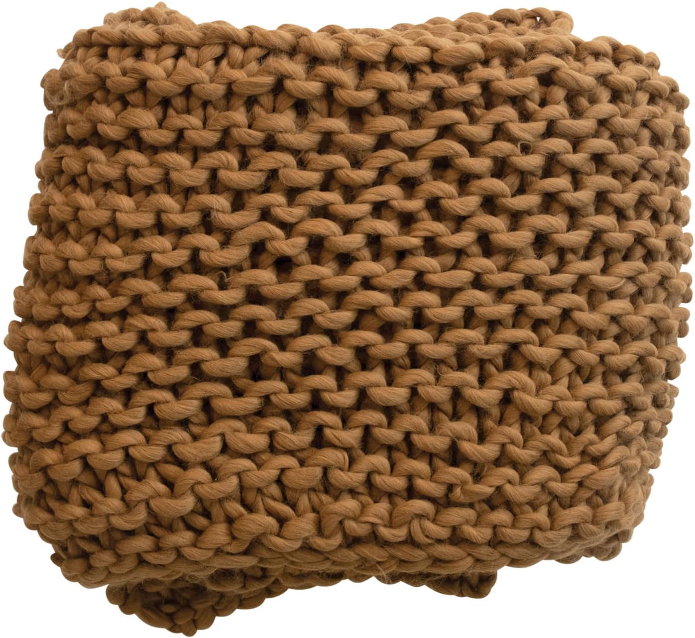 Creative Co-Op Crocheted Fabric Blanket Throw, Single, Caramel Twin