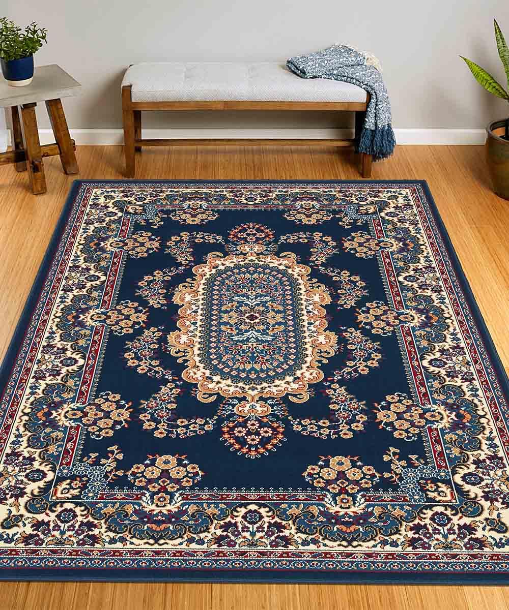 ROYAL SHIRAZ Tapis de salon design oriental persan classique 2063 bleu 160 x 230 cm