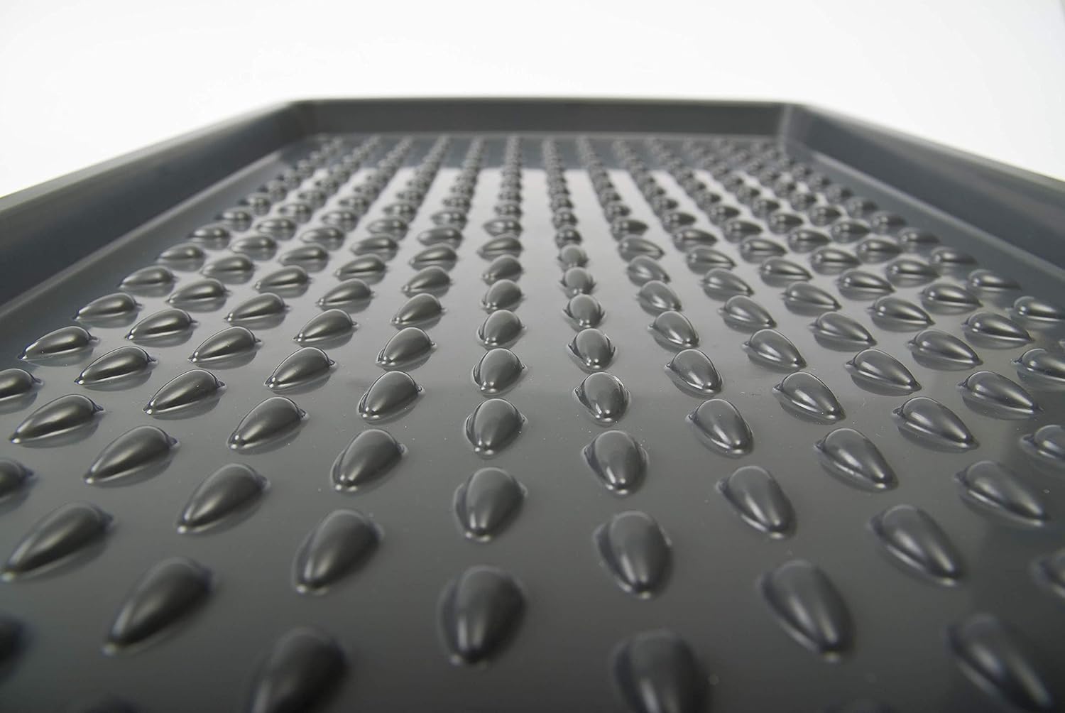 BranQ - Home essential Plastic Shoe Rack Anthracite, 100% Recycled Polypropylene (2 Units) – Ecological Shoe Drainer, 78.5 x 38.5 x 3 cm (LxWxH)