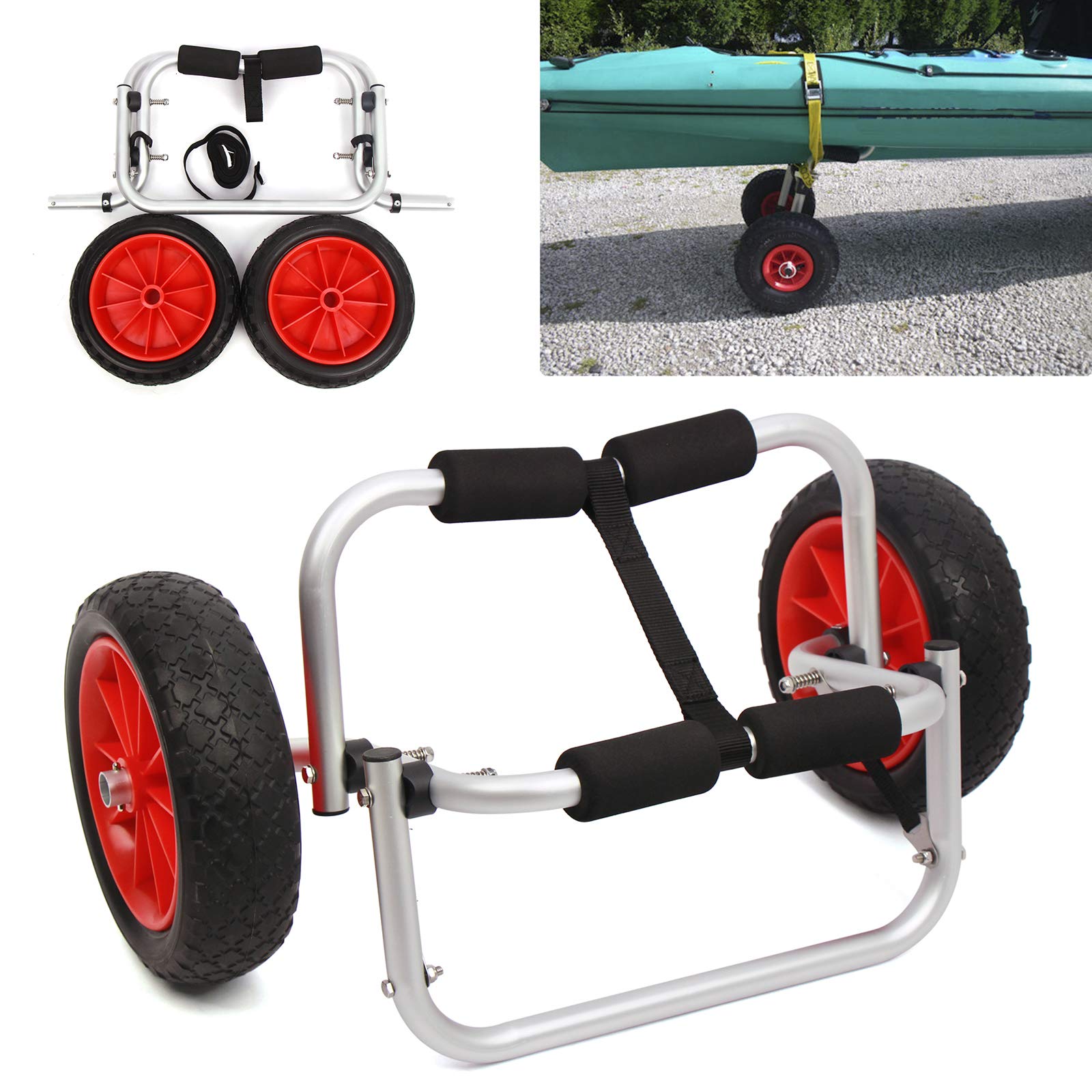 10 Inch Kayak Trailer Transport Trolley Aluminum Boat Trolley Kayak