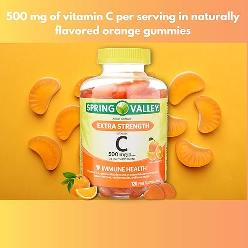 Miniatura 3 de Gomitas de vitamina C Spring Valley - Extra Strength 500 mg 120 unidades (paquete de 1), en caja por Fusion Shop Store