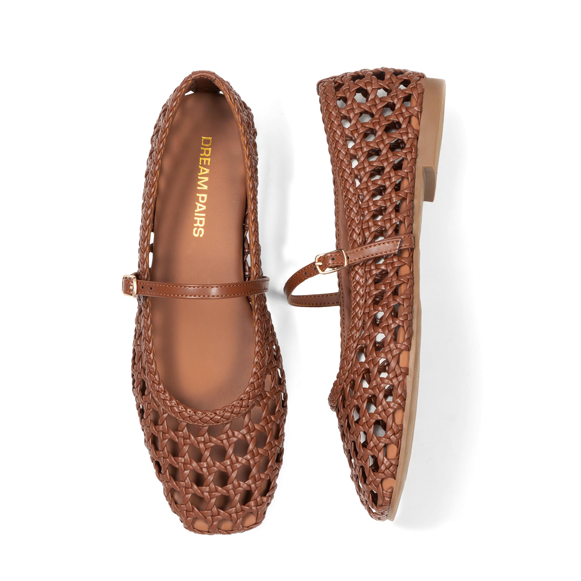 DREAM PAIRS Intrecciato Ballerine Mary Jane da Donna, Eleganti e Comode, con Cinturino Regolabile con Fibbia per Lavoro, Tempo Libero, Viaggi