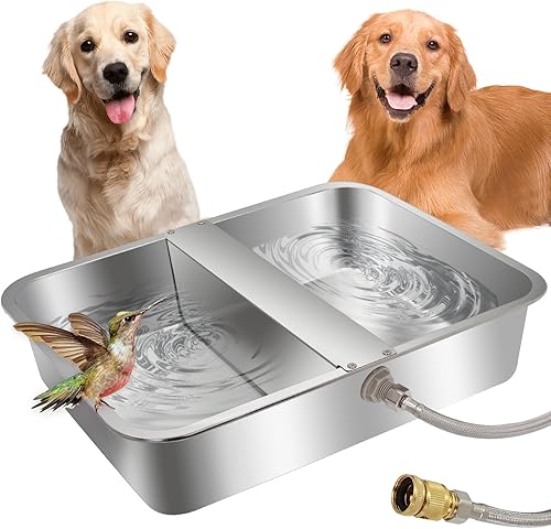 Dispensador automático de agua de 4 galones para perros, bebedero de cerdo, cuenco de agua automático para perros al aire libre, acero sin Stianless