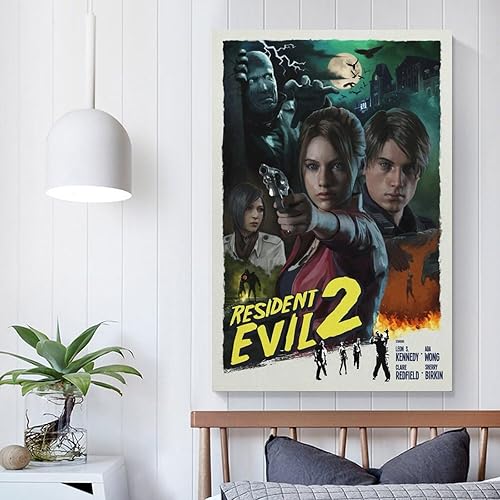 Miniatura 5 de Resident Evil - Pósteres de anime de 2 juegos, pósteres estéticos geniales de juegos, impresiones artísticas en lienzo para decoración de pared,