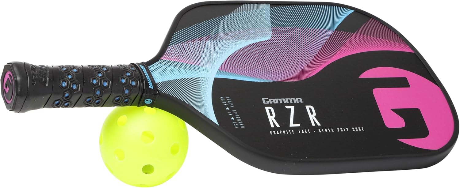 Gamma Made in The USA Pickleball Paddles, NeuCore & Sensa Polycore Technology, Textured Graphite, Honeycomb Grip, USAPA Approved, Additional Power & Control - Multiple Colors and Shapes