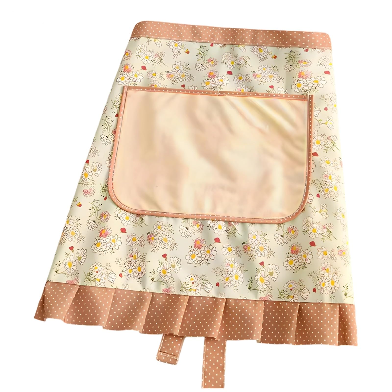 Lot de 5 tabliers demi-jupes floraux pour femme avec poche, charmant tablier de cuisine en coton réglable pour cuisiner, pâtisserie et jardinage