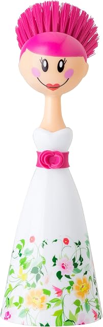 VIGAR - Dolls Bergamot Dish Scrubber Brush with Fuchsia Nylon Fibres (9198)