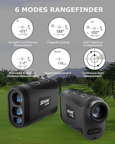 Miniatura 21 de Telémetro de golf X1 con pendiente, bloqueo de asta de bandera y vibración, telémetro láser 660/1100YDS para golf y caza, buscador láser recargable